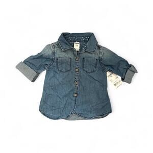 Oshkosh B’gosh NWT Baby Girl 12M Denim Button Front Top